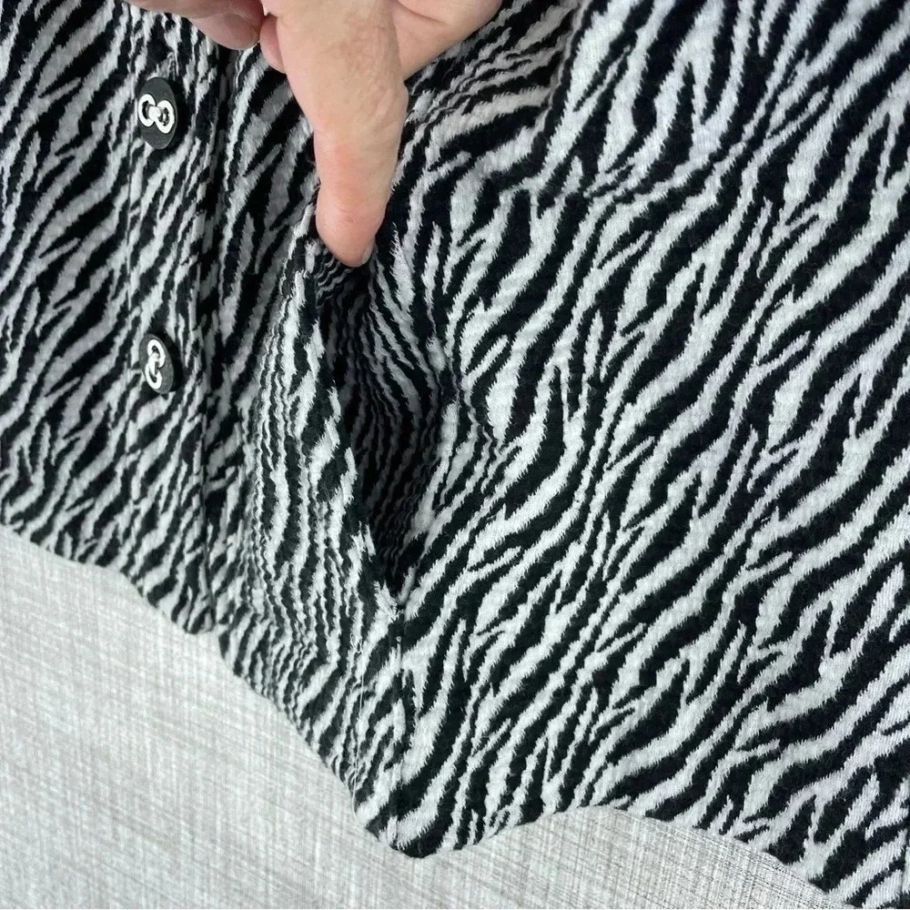 Charter Club Womens Size L button up jacket zebra print 1922